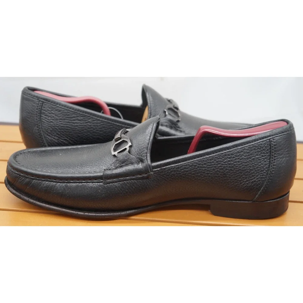 Allen Edmonds Vinci Black Leather Bit Loafers Moccasins Slip On Mens 9.5D Italy